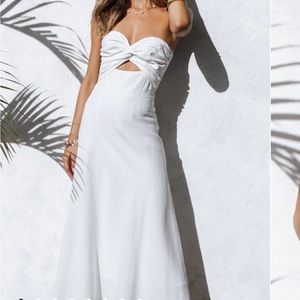 Petal and pup strapless white dress